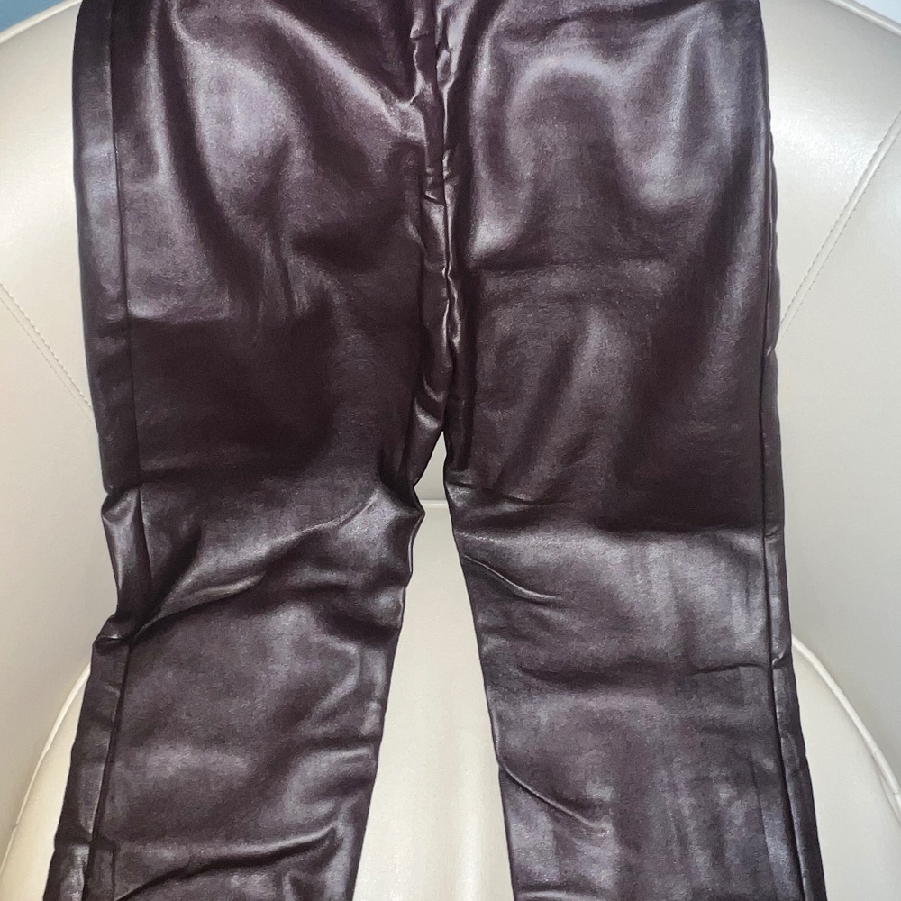 Ladies Brown Pleather Pants. Size Small